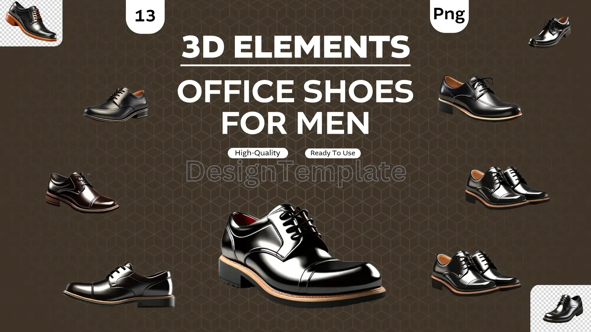 Professional Polish Exquisite 3D Men's Shoes Elements